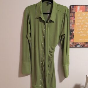 J.CREW green Dress Sz L P2P:20.5inl Waist: 19in Should2hem:35.5